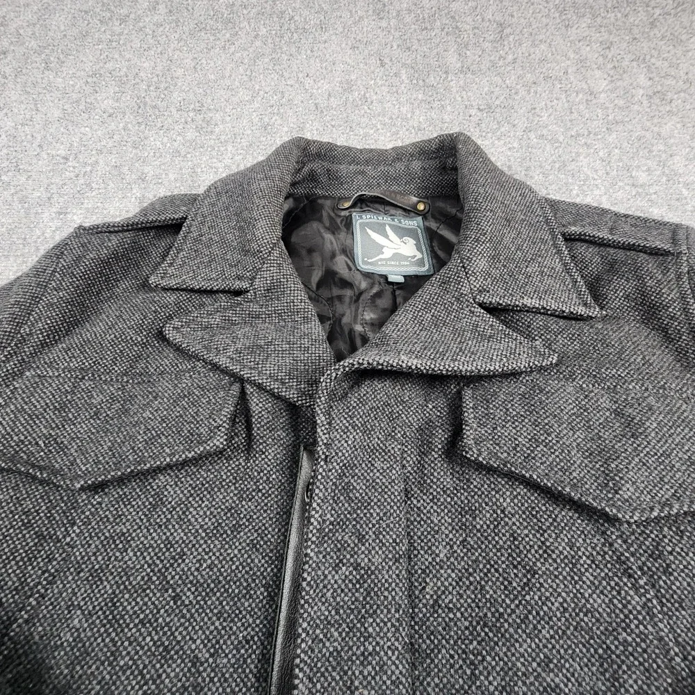 Spiewak & Sons L Gray Wool Thinsulate Jacket Heavy Classic‎ City Bomber Coat